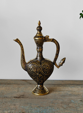 黄铜阿拉丁装饰酒壶摆件