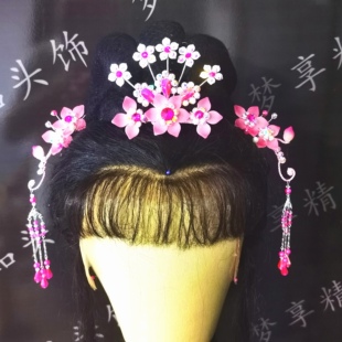 黄梅戏曲越剧俊俏小花旦头饰花钗簪子古装汉服直播表演琉璃配饰品