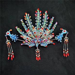 戏曲头饰正凤戏曲旦角头饰戏曲头饰大全戏剧真发越剧花旦头套发饰