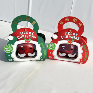 平安果包装 礼物盒圣诞节日创意开窗手提苹果伴手礼袋平安夜糖果盒