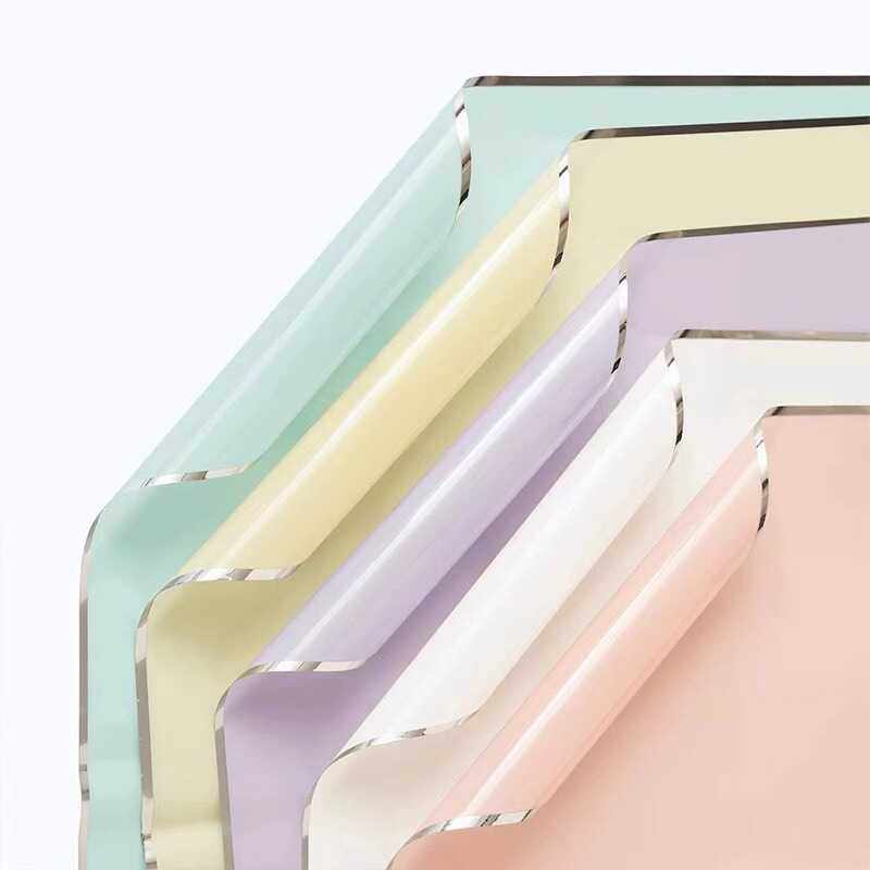 银离子防水鲜花包装纸手工花束包花材料水光膜银边雾面果冻膜花艺