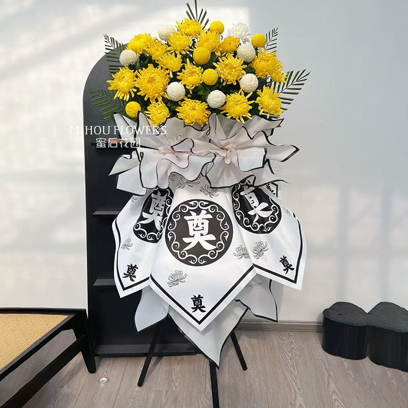 清明节菊花包装纸防水欧雅黑白边框扫墓祭奠祭祀祭祖菊花束包花纸