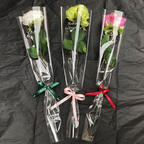 单枝花束包装袋防水透明