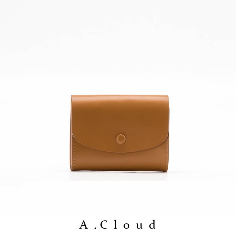 cloud独立设计复古纯色短款钱包