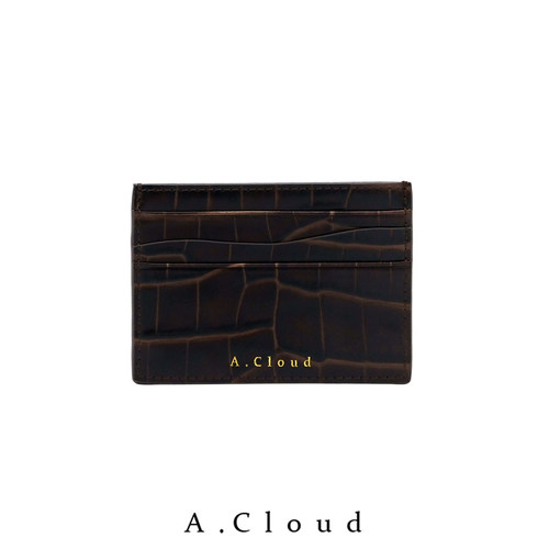 质感鳄鱼纹纯色多卡位双面卡包