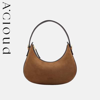 A.Cloud新月包法式优雅质感牛皮hobo船包腋下包单肩斜挎包acloud