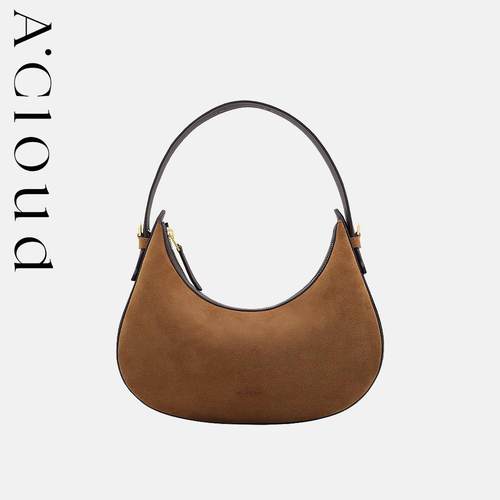 A.Cloud新月包法式优雅质感牛皮hobo船包腋下包单肩斜挎包acloud