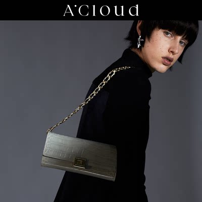 acloud林允同款牛皮书本链条锁扣