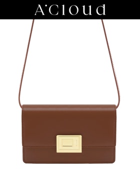 A.Cloud书本锁小方包女斜挎包box细纹小牛皮复古小众设计师腰包