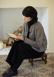 【YOU米】新品14支色织亚麻棉衣 外套女宽松休闲百搭上衣