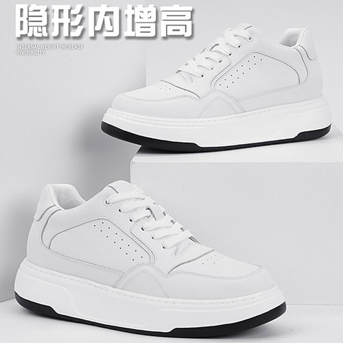 增高鞋男10cm小白鞋真皮