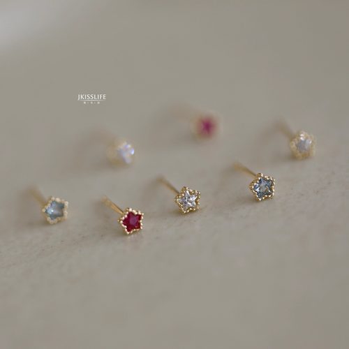 9K黄金可爱日系减龄星星耳钉
