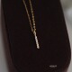 微镶闪闪 精致简约K金吊坠挂坠 日常通勤百搭 极简一字 9K黄金