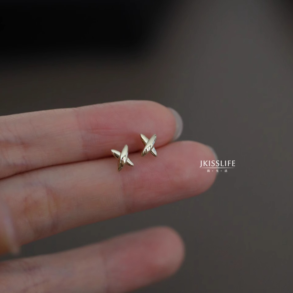 极简线条ins博主叠戴耳钉耳饰