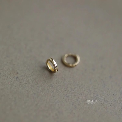 Jennie小金扣耳扣耳环迷你素金