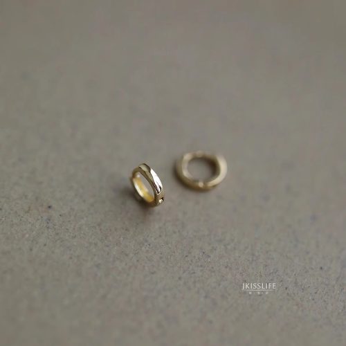 Jennie小金扣耳扣耳环迷你素金