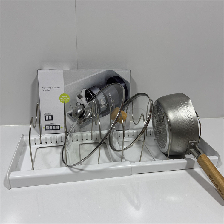 英国抽屉厨具整理器厨房锅具锅盖收纳神器柜内分隔器可伸缩收纳架