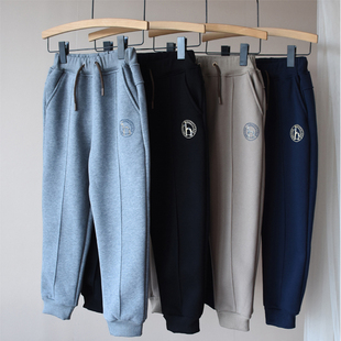 四色口袋印花加绒束脚狗狗运动裤 男女中大童学生装 960 上新 冬装