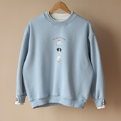 女童卡通小狗加绒卫衣2025秋冬新款 假两件休闲宽松上衣潮 儿童韩版