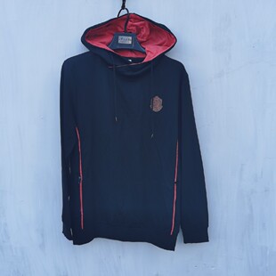 番米粒出口欧美单样衣男士黑色棉质毛圈连帽式卫衣