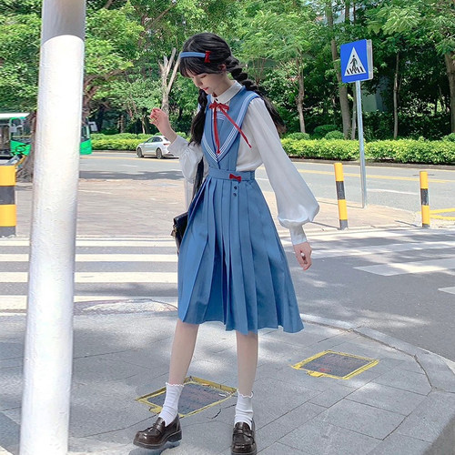 樱花家族制服套装【昭和明美】昭和感jk背心裙连衣裙衬衫长袖女