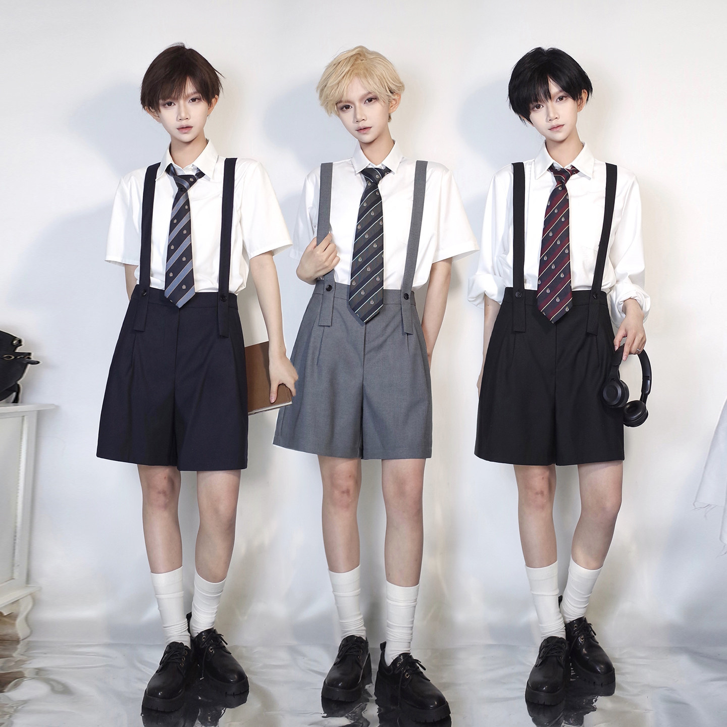 樱花家族JK制服【男女款短裤】西装裤背带校供感DK班服学生定制