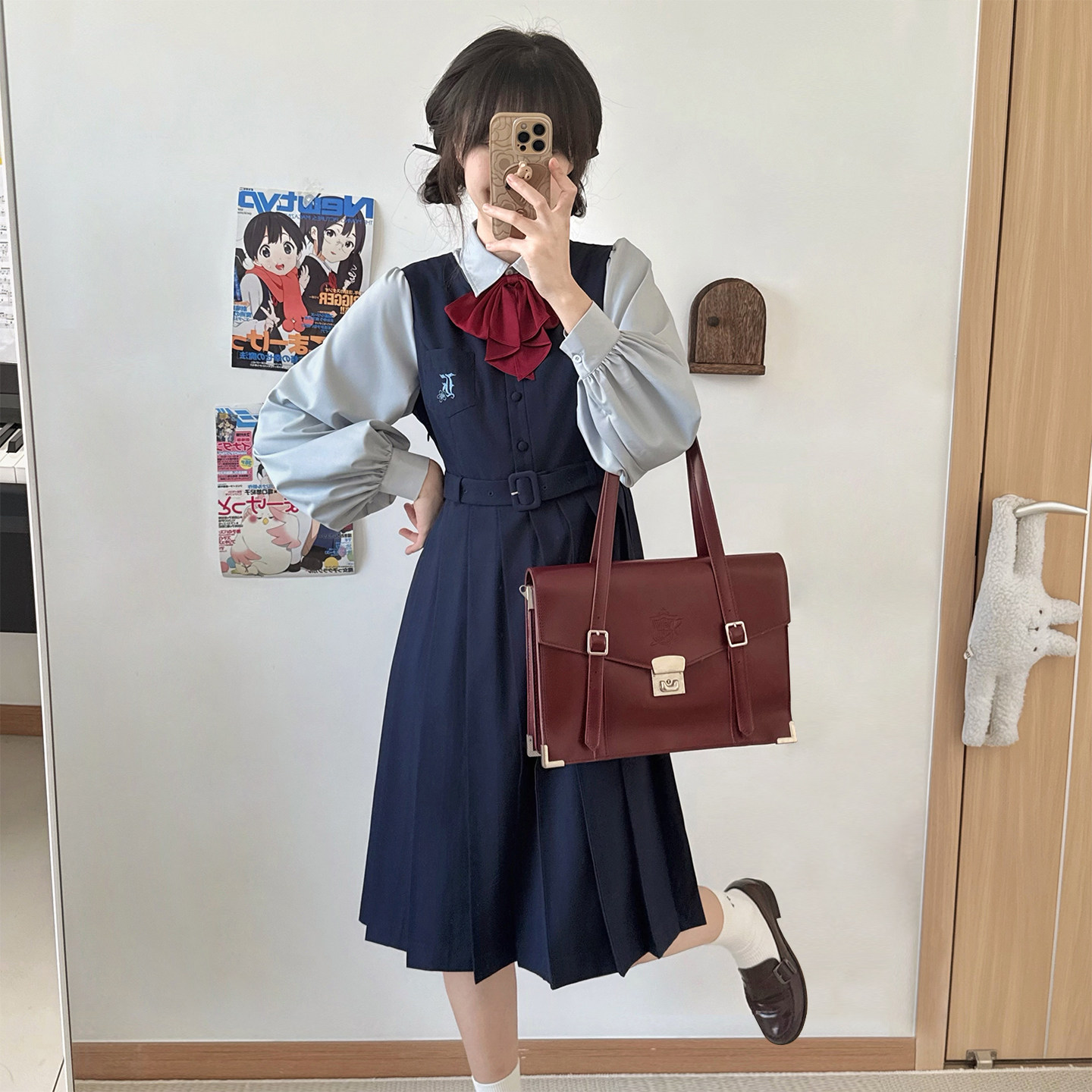 樱花家族jk制服【风樱初等】优雅校供感假两件连衣裙百褶裙套装女