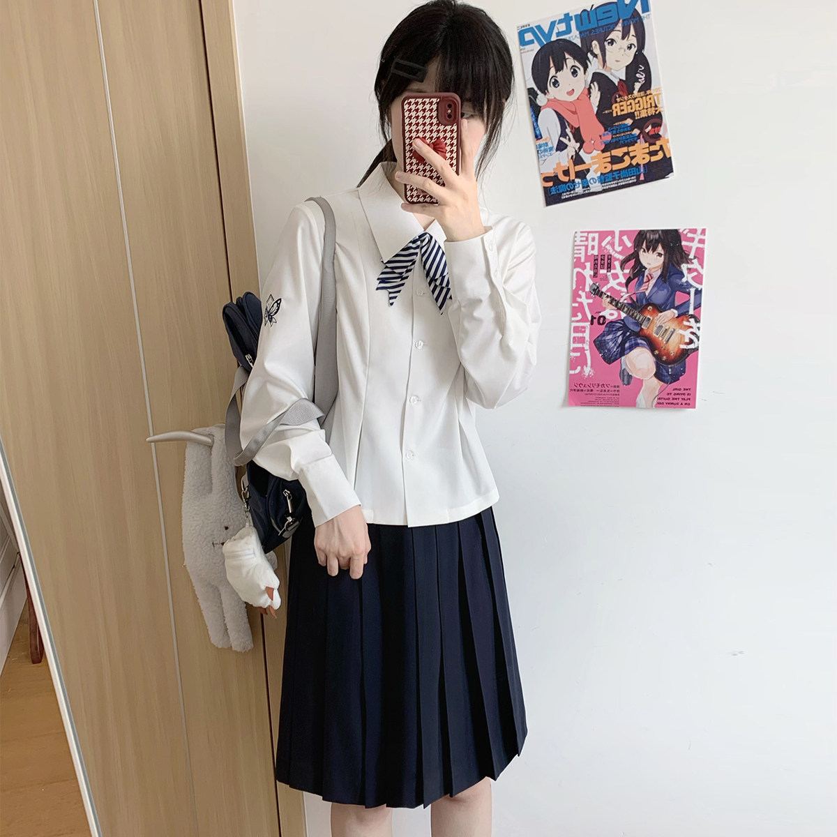 樱花家族jk制服衬衫【蝶鸣高】优雅显瘦学院风白色衬衣长袖上衣女