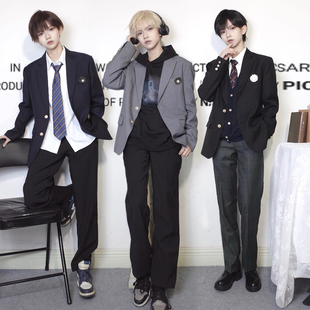 西裤 西装 套装 学生班服外套大小码 樱花家族jk制服dk 男女款 西服