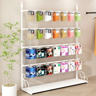 服装店袜子架子展示架调节升降上墙内裤短裤丝袜裤袜盒装饰品货架