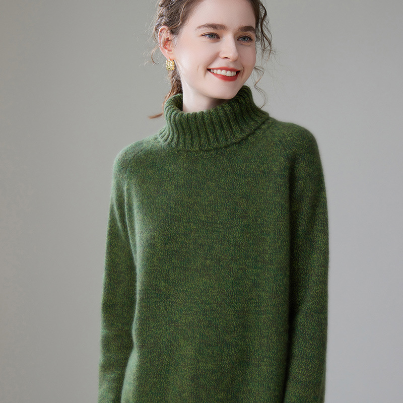 六股加厚 软糯baby小山绒羊绒衫女士花纱加厚羊绒衫慵懒羊绒衫