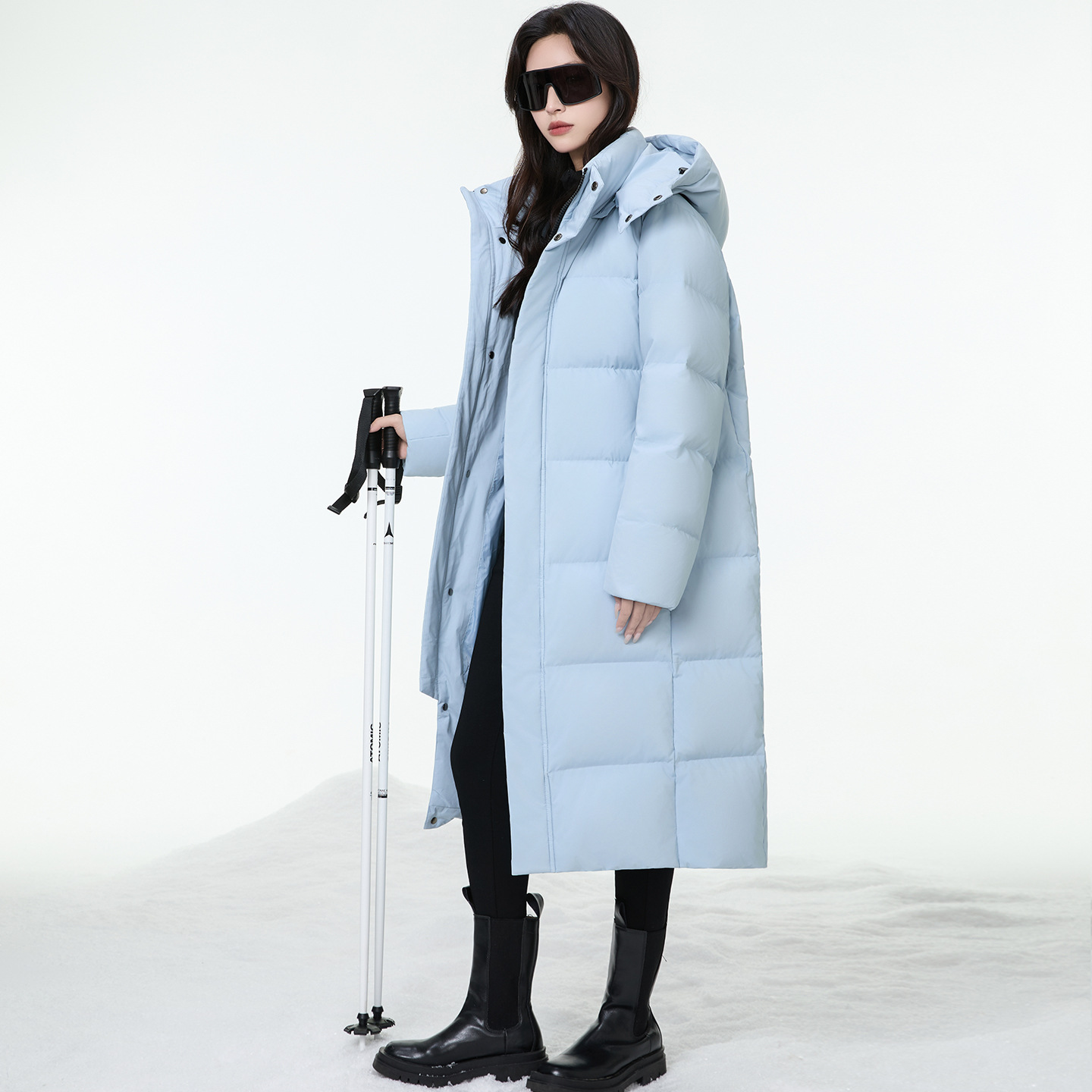 爱丹蒙特厚长款羽绒服女2025年新款90白鸭绒宽松过膝加厚冬季外套