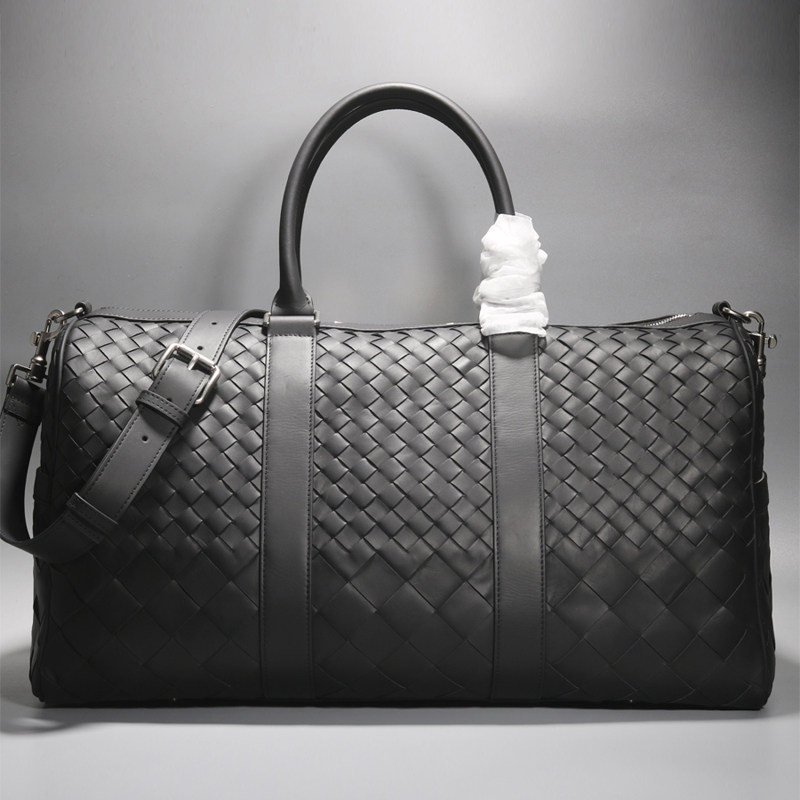 男士出差短途手提行李包大容量 欧美时尚真皮编织 旅行包休闲潮流