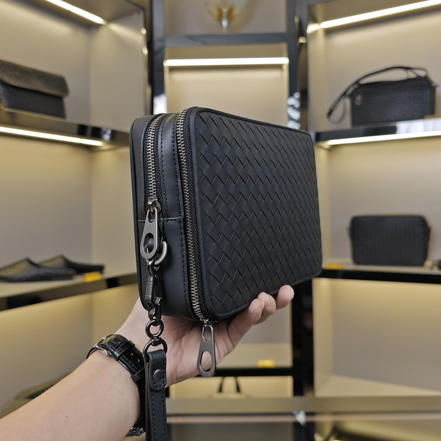 手包男真皮手工编织手抓包大容量双拉链商务男士手拿包新款男包,箱包皮具/热销女包/男包,男士包袋,淘宝优惠券,粉丝福利购,淘宝优惠卷