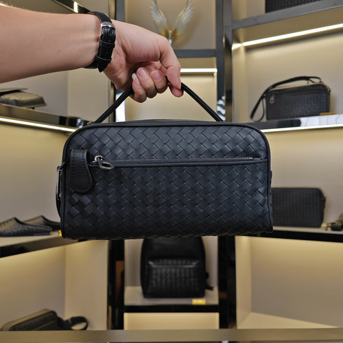 新款手包真皮编织双拉链时尚个性