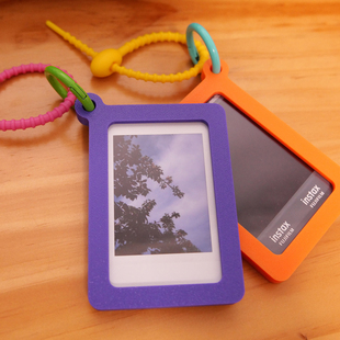 原创相框空框亚克力透明挂墙放照片拍立得3寸中空紫色展示挂件