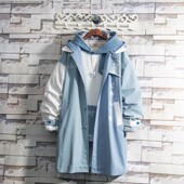 风衣 中长款 soinku秋冬季 外套男生潮流加绒上衣ins潮牌日系春秋款