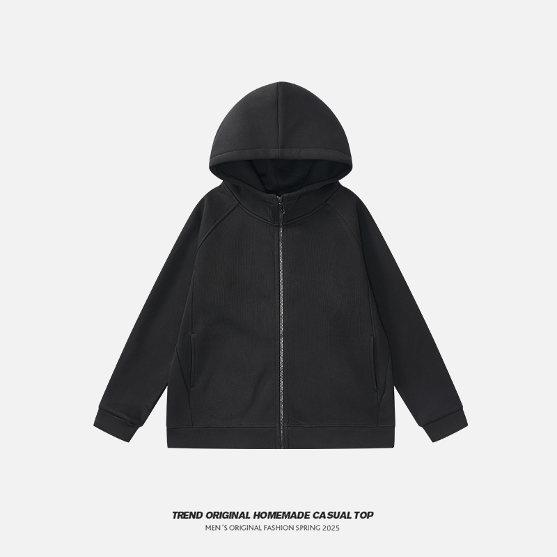 SOINKU温热欧包保暖巨好看的早秋外套毛绒连帽开衫卫衣中性风穿搭