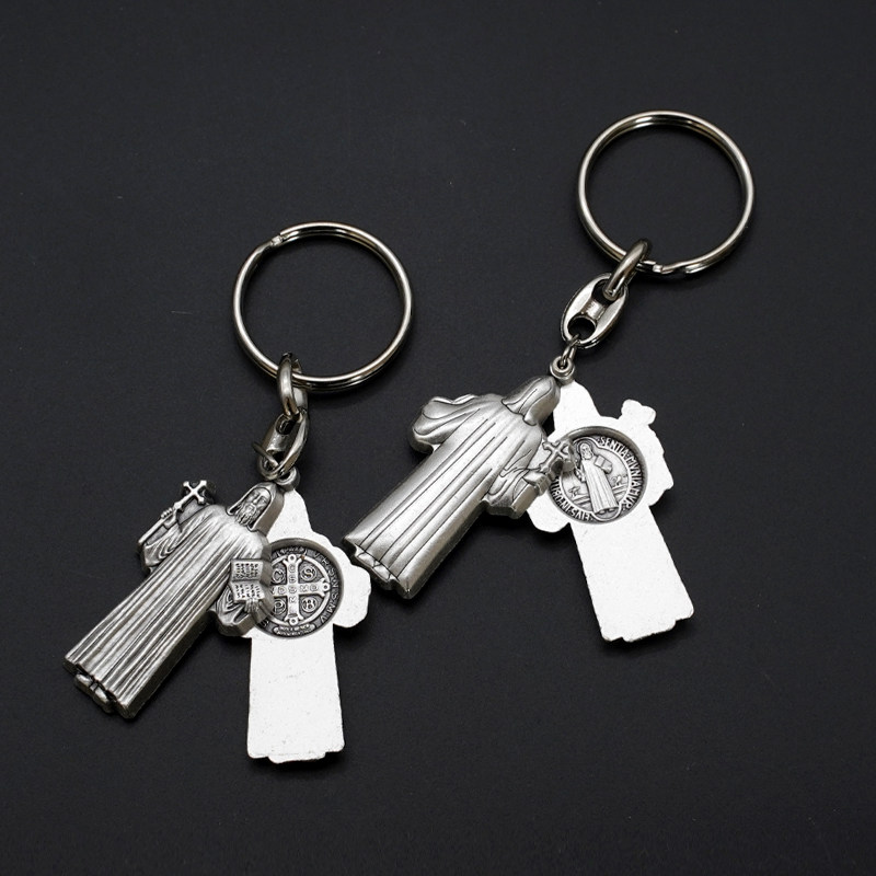 本笃benedict钥匙扣开合金镀银保色意卡米诺意大利进口挂圈平安欧