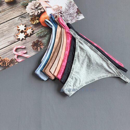 三95-160斤美国STEV薄绒莱卡棉舒适低腰女T裤细带丁字裤G-strings