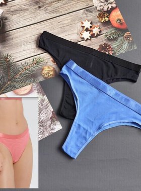 三80-125斤 波兰SIN青蓝色网纱透视黑色性感女中低腰窄半臀三角裤