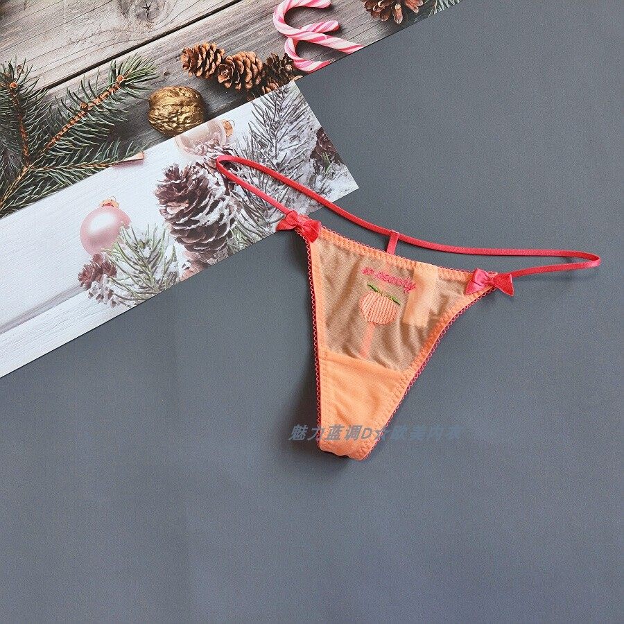 三85-150斤 澳洲BN香橙色透明网纱刺绣T裤性感低腰女细带丁字裤,女士内衣/男士内衣/家居服,女丁字裤,淘宝优惠券,粉丝福利购,淘宝优惠卷