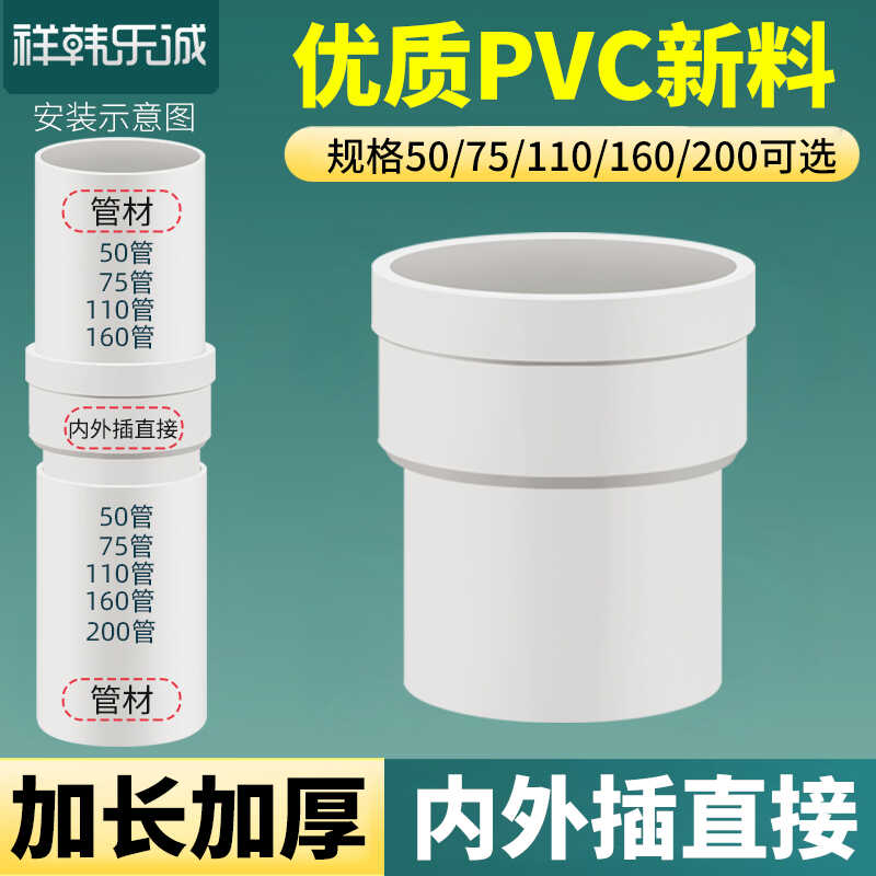 50/75/110PVC内外插直接下缩接头