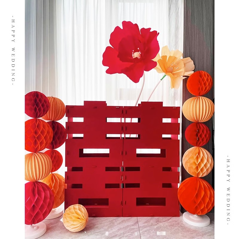 无纺布立体超大喜字落地摆件双喜