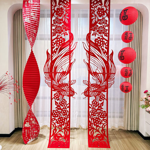 新年折纸福字灯笼剪纸拉花挂饰