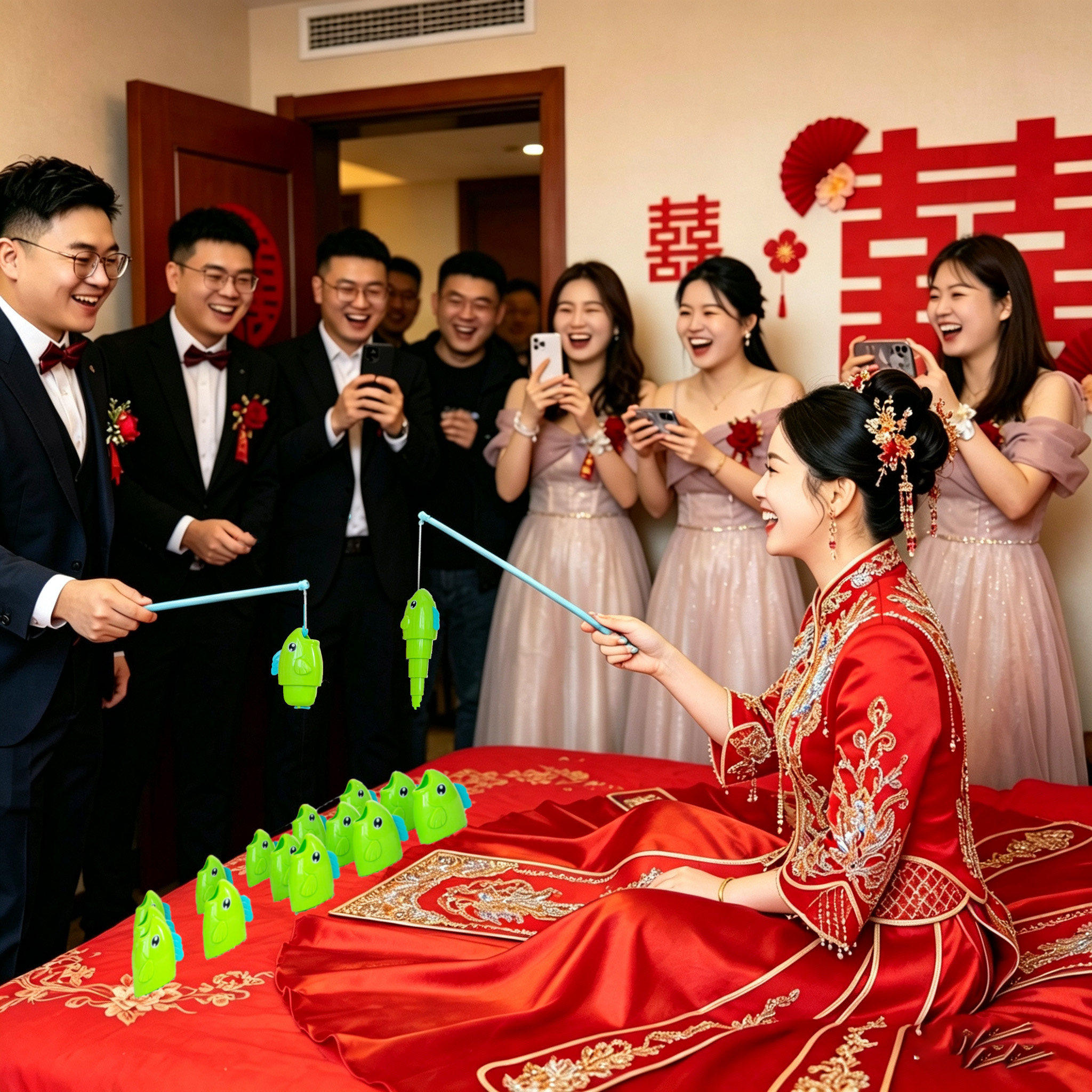 结婚接亲游戏钓鱼大师堵门道具图片