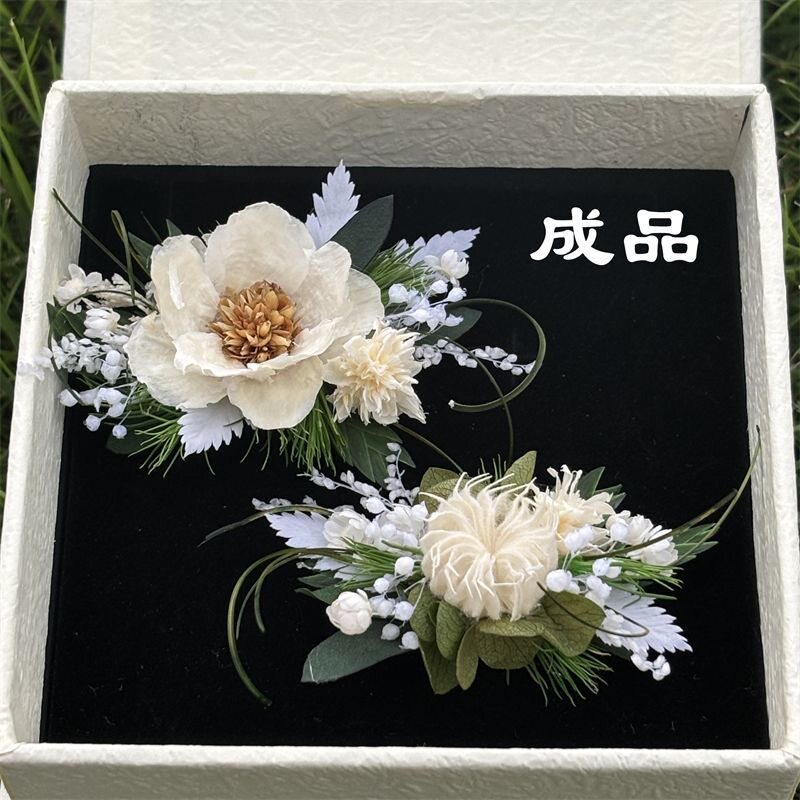 永生花戒指手工成品结婚对戒定制图片
