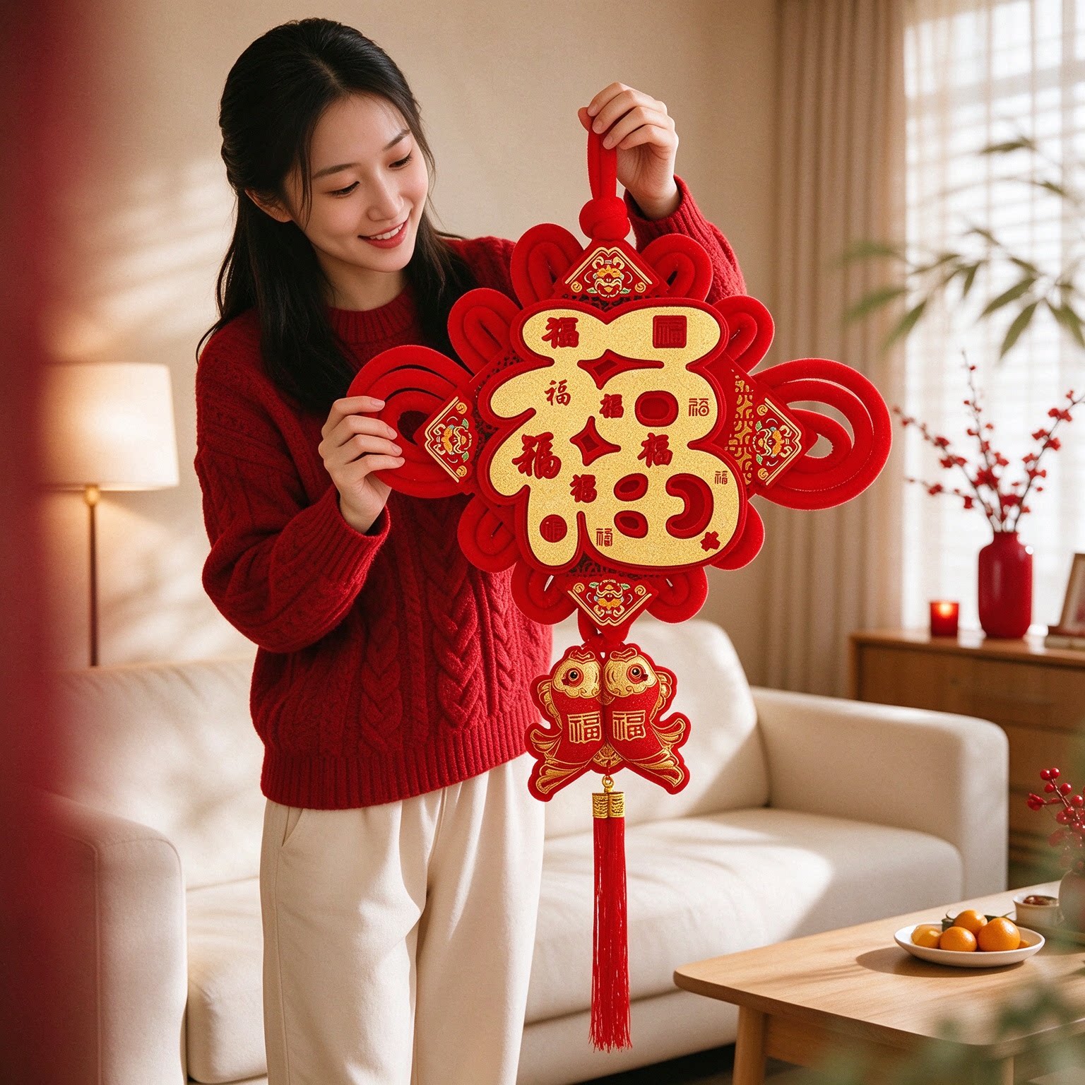 2027新款吉祥大号挂墙客厅福字结装饰过年福字挂饰新年中国结挂件