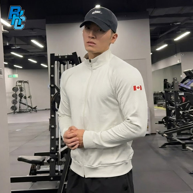 破冰LU家同款加拿大无缝提花跑步运动外套男健身训练拉链开衫夹克