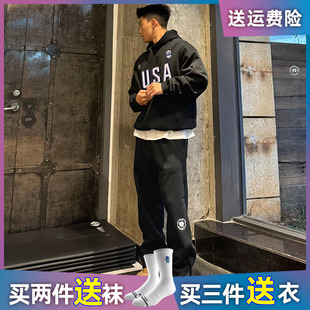 USA美国梦之队杜兰特詹姆斯库里运动休闲卫衣男美式篮球外套帽衫